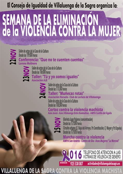 Semana De La Eliminación De La Violencia Contra La Mujer Ayto