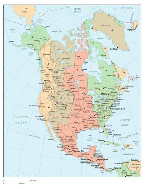 North America Map With Time Zones