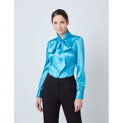 Hawes And Curtis Womens Marine Fitted Satin Blouse Beauty Bow Habari Deals You Can Trust