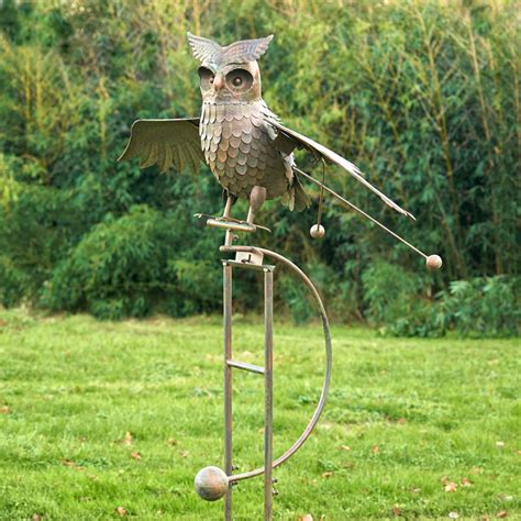 Large Metal Flying Owl Wesley Rocking Stake