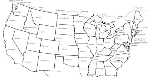 Fill In The Blank Printable Map Of The United States