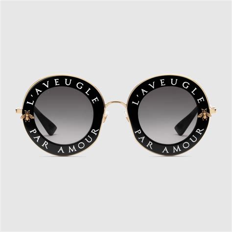 Round Frame Metal Sunglasses Gucci Womens Sunglasses 470459i33301801