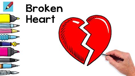 How To Draw A Broken Heart Real Easy For Valentines Day Youtube