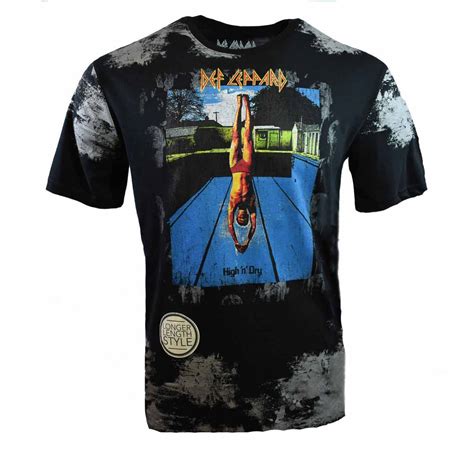 Def Leppard Unisex High N Dry Album Cover Graphic T Shirt Black