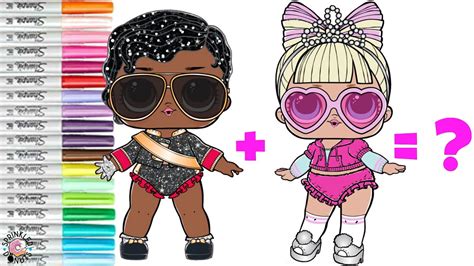 Lol Surprise Dolls Coloring Book Page Mash Up Shimone Queen And Suite