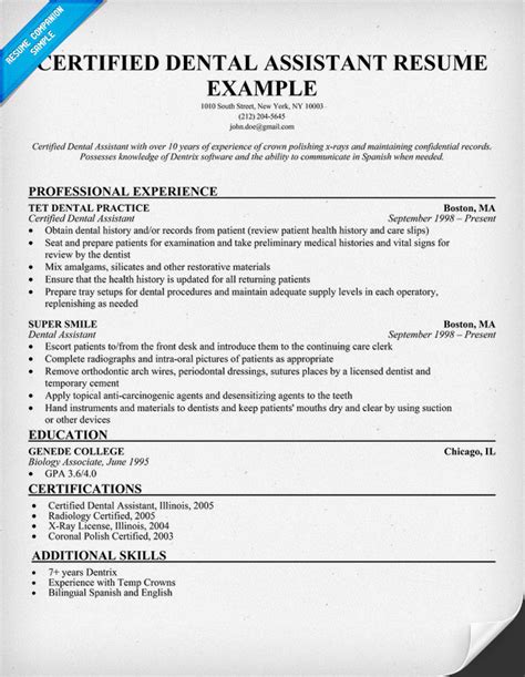 Click on the different category headings on. Dental Resume Writing Tips