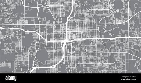 Urban Vector City Map Of Orlando Florida United States Of America