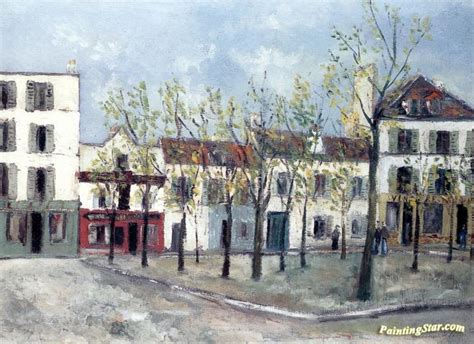 Place Du Tertre In Montmartre Artwork By Maurice Utrillo Oil Painting