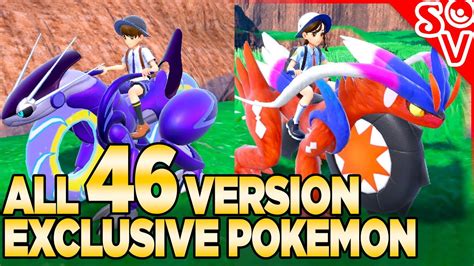 Pokemon Scarlet And Violet All Of The Version Exclusive Pokemon