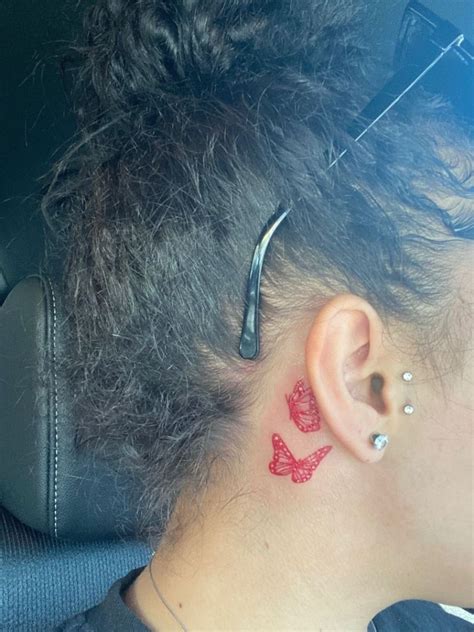 Butterfly Tattoo Neck Tattoos Women Behind Ear Tattoos Discreet Tattoos