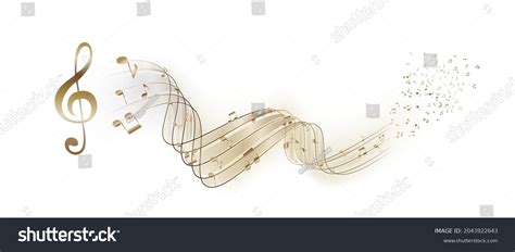 Soaring Musical Notes On Stave Vector Stock Vector Royalty Free