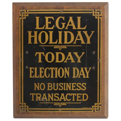 1910s Brass Bank Sign Legal Holiday At 1stdibs