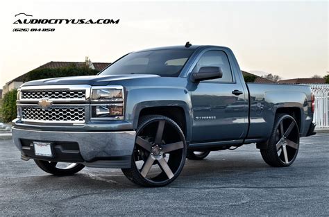 2018 silverado single cab custom sound system cut through. 2014 Chevy Silverado Single Cab 28" on DUB Baller matte ...