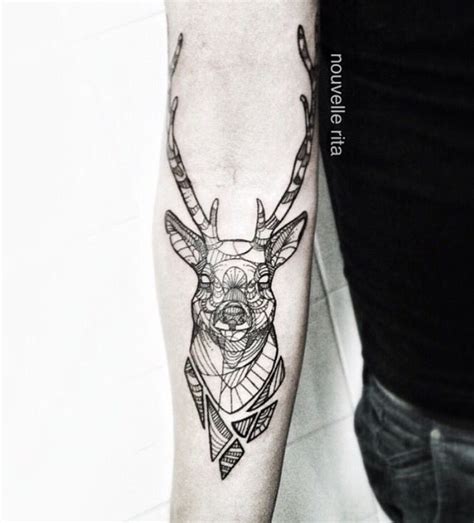 Deer Head Tattoo Tattoo On Thigh Tattoo Tattoo Drawings Body Art Tattoos Cool Tattoos