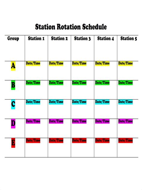 Shift Rotation Schedule Template Printable Schedule Template Photos