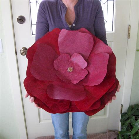 Extra Large Metal Flower Wall Art Red By Frivoloustendencies