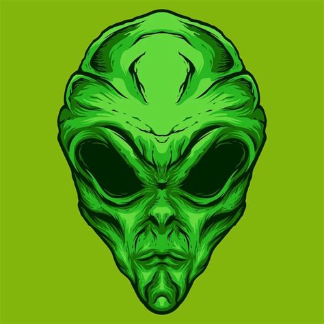 Premium Vector Green Alien Head Illustration Logo Design