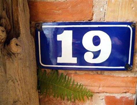 Enamel House Number 19 Door Number Blue White Number Metal Etsy
