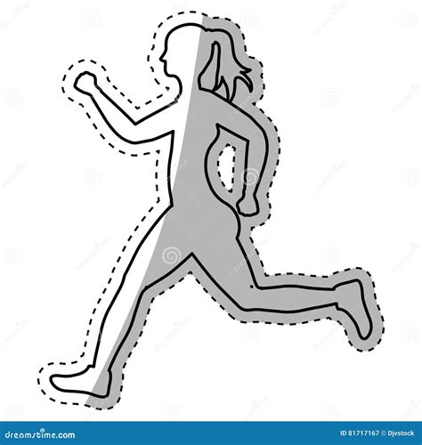 Woman Running Fitness Stock Vector Illustration Of Active 81717167