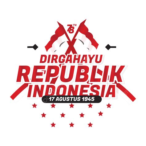 Official Logo Of Hut Ri Indonesian Independence Day August Free Vector Indonesia