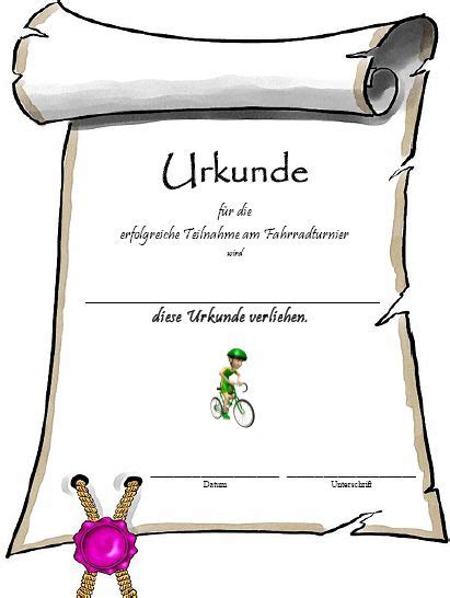 Kostenlose arbeitsblätter und übungen für deutsch in der 4. Fahrrad-Urkunde-vorlage3-Teilnahme