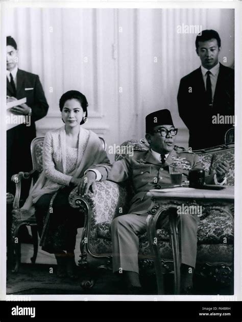 1957 President Sukarno Of Indonesia With His Last Wife Devi At A