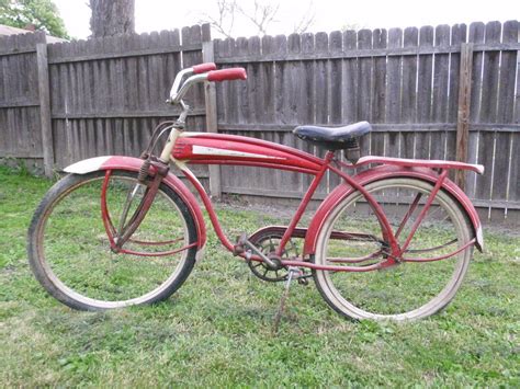 Vintage Western Flyer Mens 26 Boys Bicycle Bike Red Gas Tank Style 50
