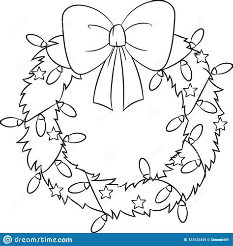 Dibujo Navidad Guirnalda Navidena A Colorear Paginas De Dibujos