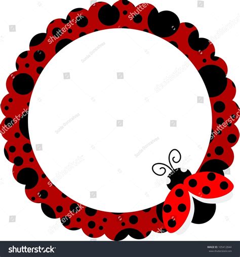 Ladybug Circle Frame Stock Vector Royalty Free 105412844 Shutterstock