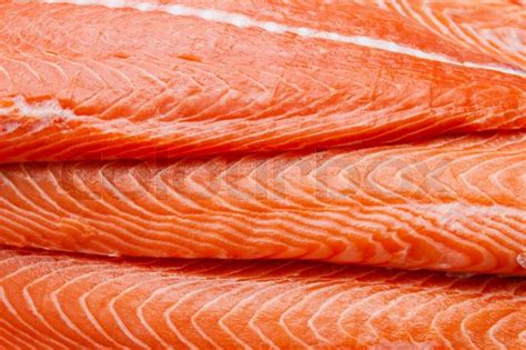 Fresh Salmon Fillet Fish Meat Stock Photo Colourbox