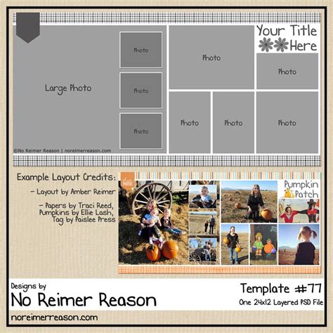 12x12 Digital Scrapbooking Templates Scrapbook Collage Page Layout