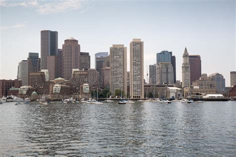 Boston Skyline And Cityscape From The Harbor Stock Image Image Of
