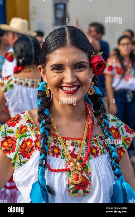 A Young Attractive Dancer In Traditional Dress From Santiago Pinotepa