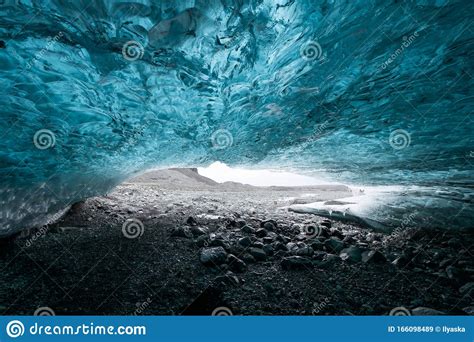 Beautiful Ice Cave In Glacier Stock Image Image Of Frozen Winter