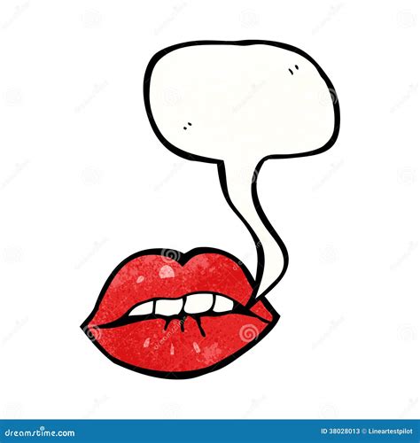 Red Lips With Speech Bubble Stock Vector Illustration Of Raster