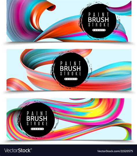 Paint Brush Strokes Horizontal Banners Royalty Free Vector