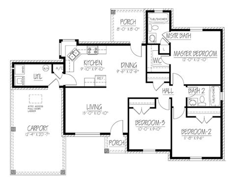 Ranch Style House Plan 3 Beds 2 Baths 1200 Sqft Plan 1061 30