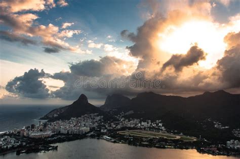 Rio De Janeiro At Sunset Stock Photo Image Of Flare 49441122
