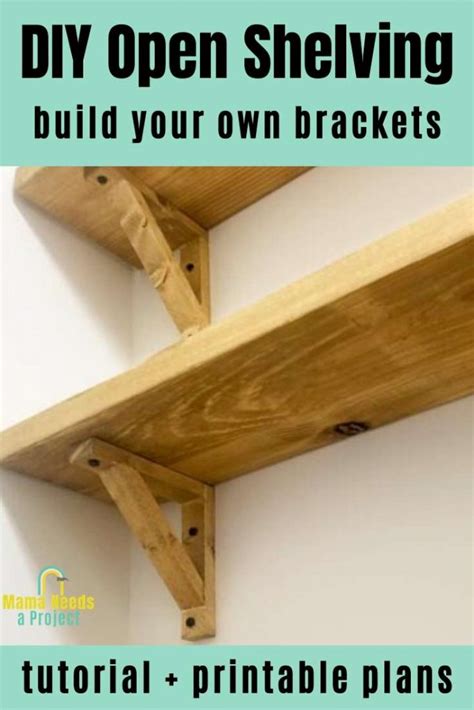 See more ideas about shelf brackets, diy furniture, shelves. DIY Wood Shelf Brackets for Open Shelving | Mama Needs a ...