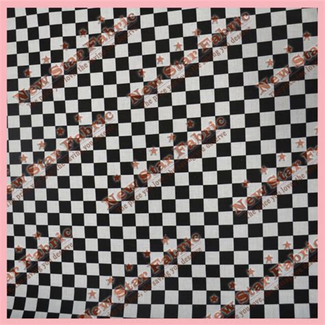 Black White Checker 1 Poly Cotton Fabric 58 Inches Width Sold By
