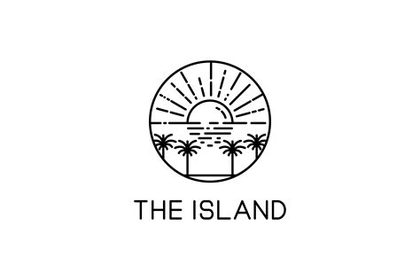 The Island Line Art Logo Palm Trees Graphic By Sabavector · Creative
