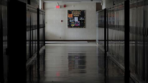 Shot Of School Hallway With Metal Lockers Stock Footage Sbv 300147069