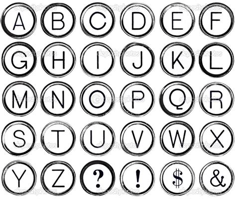 Grunge Alphabet From Vintage Typewriter Keys Vintage Typewriters