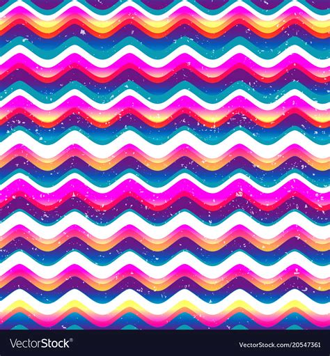 Psychedelic Color Wave Seamless Pattern Royalty Free Vector