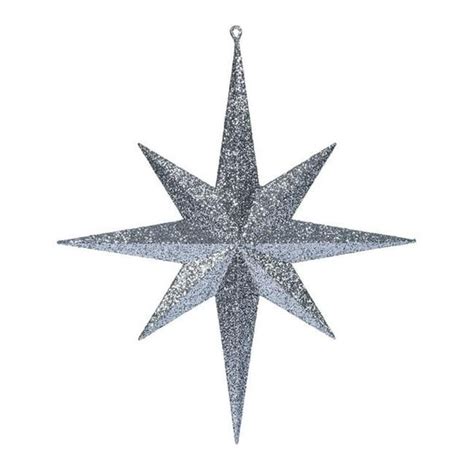 Vickerman M167587 1575 In Pewter Glitter Bethlehem Star Ornament