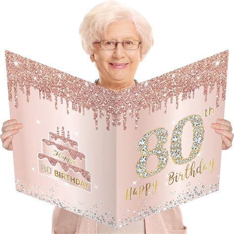 Large 80th Birthday Card With Envelope Jumbo 80 Birthday