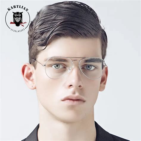 kartlian alloy aviator glasses optical frame eyeglasses s prescription lenses eyewear men women