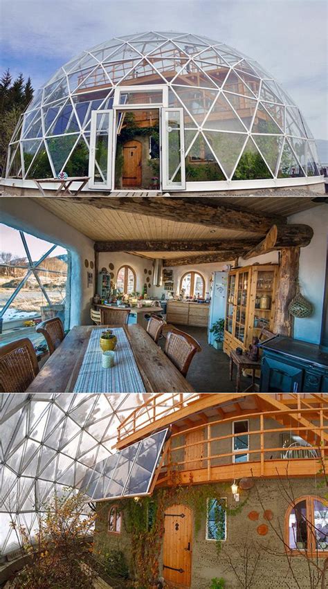 Geodesic Nature Home With A Cob House In It Earthship Home Geodesic