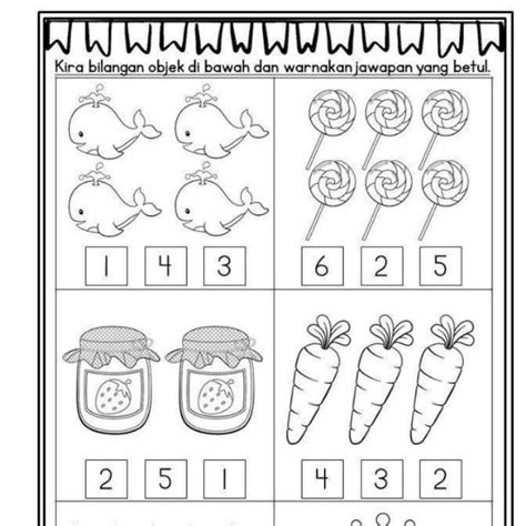 Latihan Matematik Prasekolah Pdf Pra Sekolah Tadika Tahun Lembaran