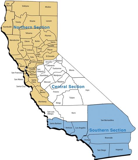 Northern California Counties Map